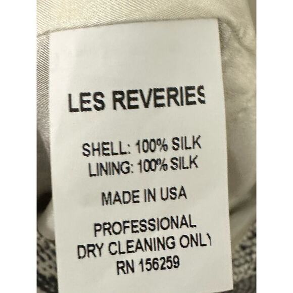 LES REVERIES Beige Python Snake Skin Print Wrap Flutter Sleeve Silk Dress - Sz 0 - Picture 6 of 9